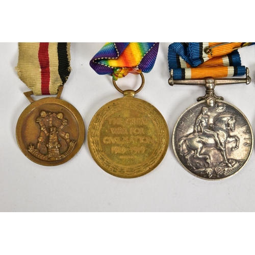 128 - A WWI BRITISH WAR AND VICTORY MEDALS named to 26930 Pte W.H.Hails, Dorset Reg't, together with WWII ... 