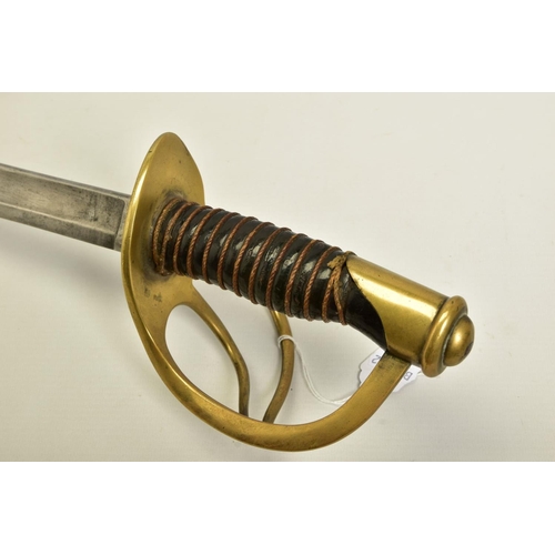 130 - AN EXAMPLE OF AN M1840 US CAVALRY SABER, with scabbard, the blade length is approximately 89cm and i... 