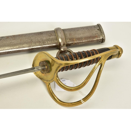 130 - AN EXAMPLE OF AN M1840 US CAVALRY SABER, with scabbard, the blade length is approximately 89cm and i... 