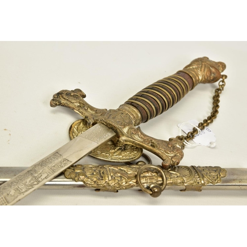 131 - AN ANTIQUE KNIGHTS OF PYTHIAS CEREMONIAL MASONIC SWORD, US made by 'Pittsburgh Uniform & Cap Co. USA... 