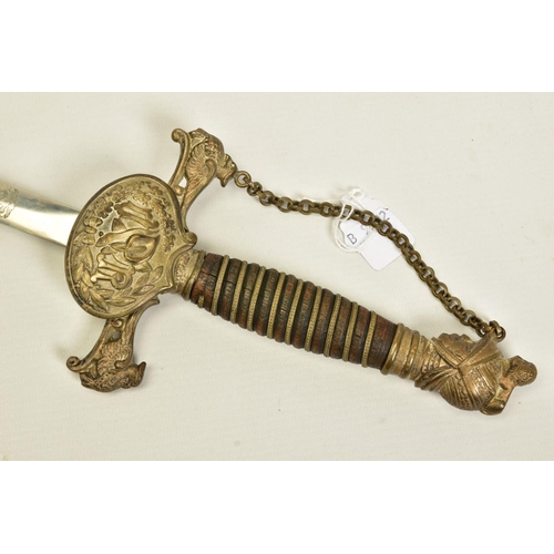 131 - AN ANTIQUE KNIGHTS OF PYTHIAS CEREMONIAL MASONIC SWORD, US made by 'Pittsburgh Uniform & Cap Co. USA... 