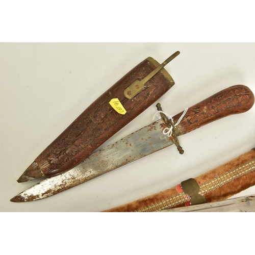 139 - TWO EXAMPLES OF INDIAN SUB-CONTINENT TOURIST PIECE DAGGERS, both marked India, both with scabbards a... 