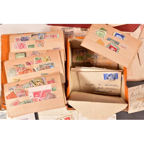 22 - COLLECTION OF STAMPS in box, housed in albums and on cards, main interest in early to mid period mai... 