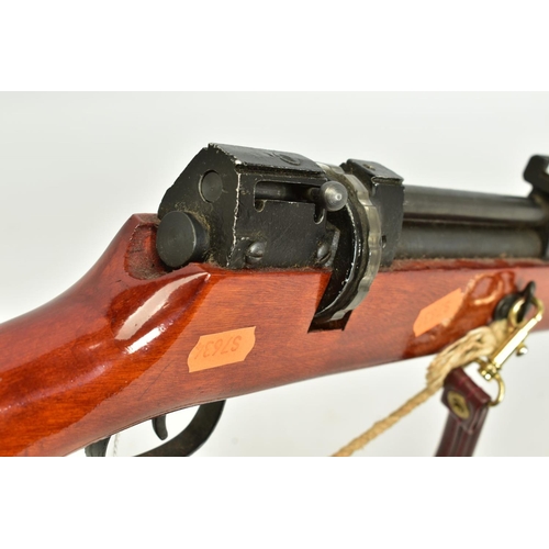 23 - AN UNDER LEVER .17'' PUMP ACTION AIR RIFLE fitted with a rotary multishot magazine which uses a bolt... 