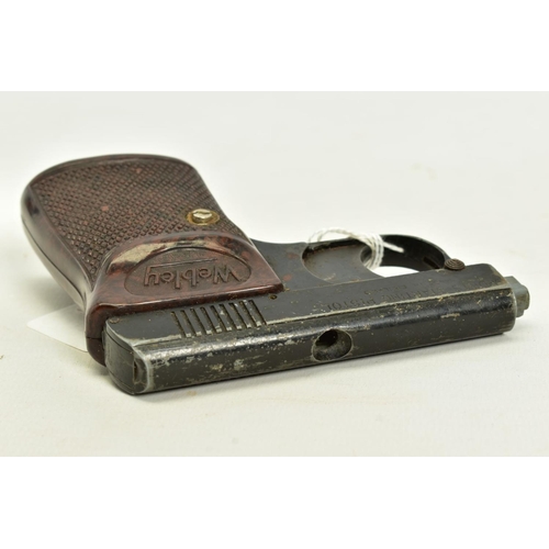 29 - AN ORIGINAL PATTERN .22'' RIM-FIRE BLANK, sliding block magazine, top venting Starting pistol by Web... 