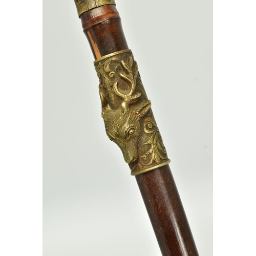 30 - AN EXTREMELY HIGH QUALITY ANTIQUES SWORD STICK fitted with a square cross section blade tapered down... 