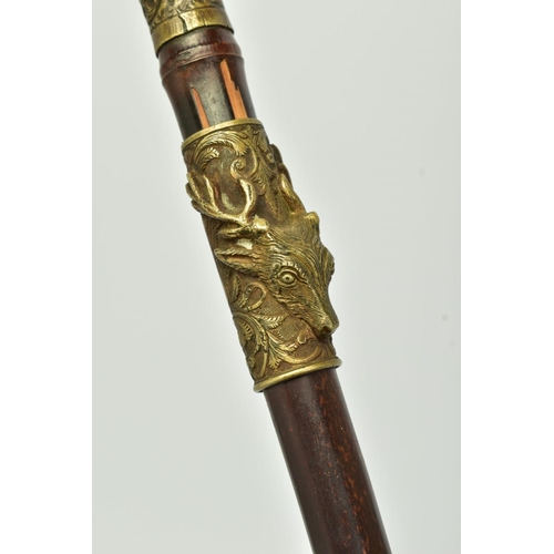 30 - AN EXTREMELY HIGH QUALITY ANTIQUES SWORD STICK fitted with a square cross section blade tapered down... 