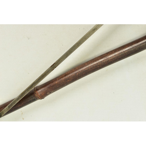 30 - AN EXTREMELY HIGH QUALITY ANTIQUES SWORD STICK fitted with a square cross section blade tapered down... 