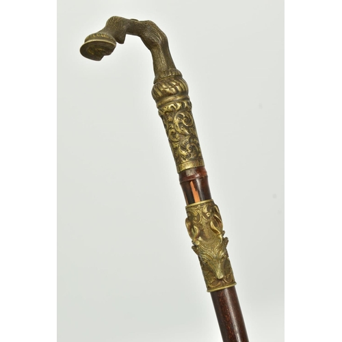 30 - AN EXTREMELY HIGH QUALITY ANTIQUES SWORD STICK fitted with a square cross section blade tapered down... 