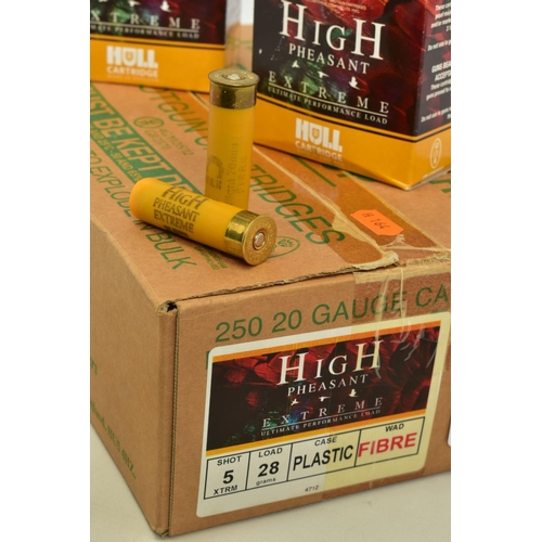 38 - 214 x 20 BORE 70mm 28 GRM FIBRE WAD 5 SHOT 'HIGH PHEASANT' SHOTGUN  No 22 cartridges by the Hull Car... 