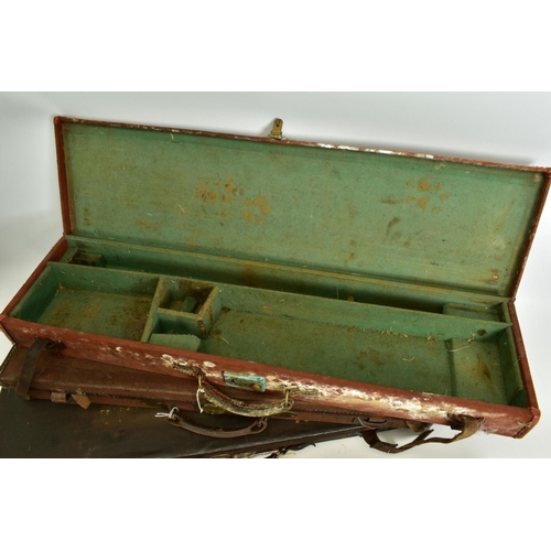 48 - FOUR VINTAGE CANVAS GUN CASES AND A BOX OF GUN CLEANING AND OTHER SHOOTING RELATED ACCESSORIES, the ... 