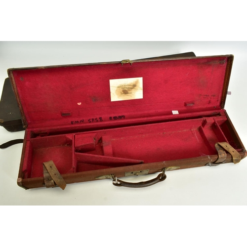 48 - FOUR VINTAGE CANVAS GUN CASES AND A BOX OF GUN CLEANING AND OTHER SHOOTING RELATED ACCESSORIES, the ... 