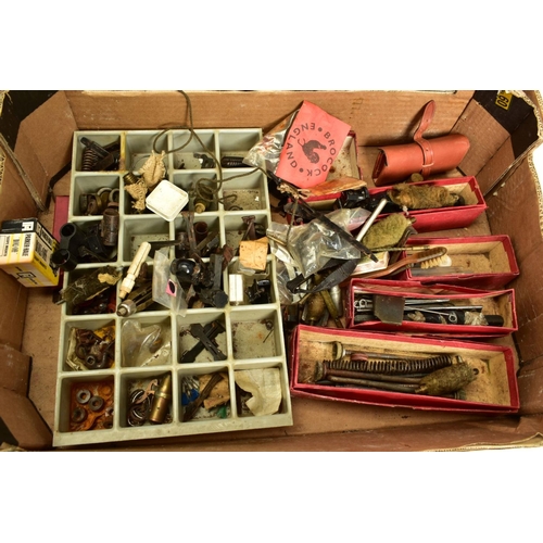 48 - FOUR VINTAGE CANVAS GUN CASES AND A BOX OF GUN CLEANING AND OTHER SHOOTING RELATED ACCESSORIES, the ... 