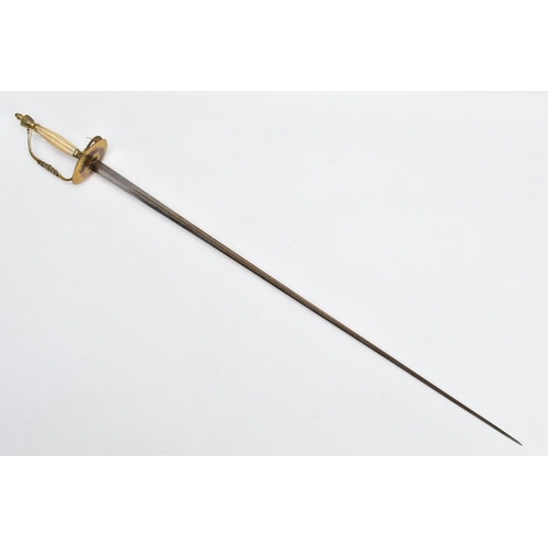 50 - A SMALL POSSIBLY FRENCH COURT SWORD, blade is approximately 83cm in length, but tip is slightly bent... 