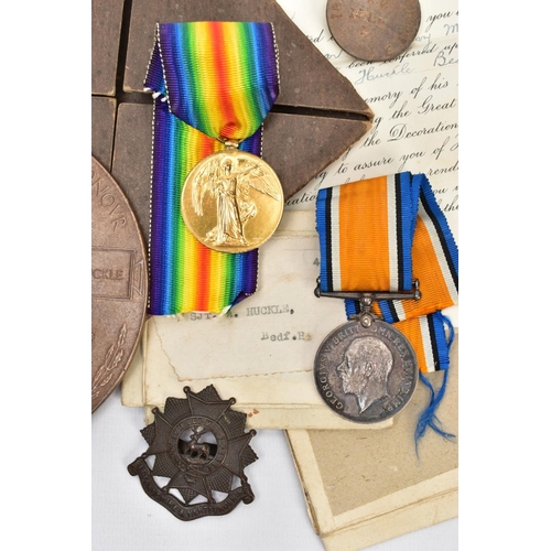 52 - A STUNNING WW1 1914-15 STAR TRIO OF MEDALS, together with a Memorial death plaque complete with its ... 