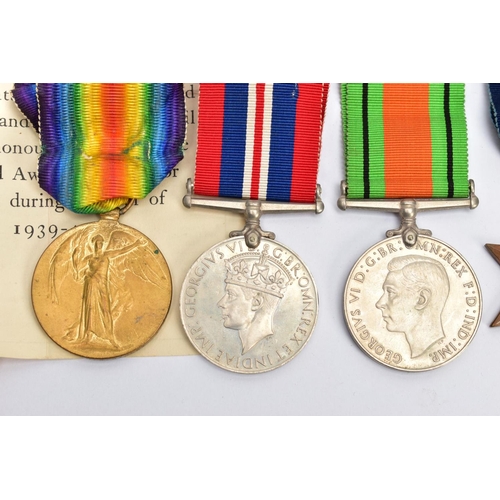 56 - A FAMILY RELATED GROUP OF MEDALS as follows, British War & Victory Medal pair named S4-217831 Pte H.... 