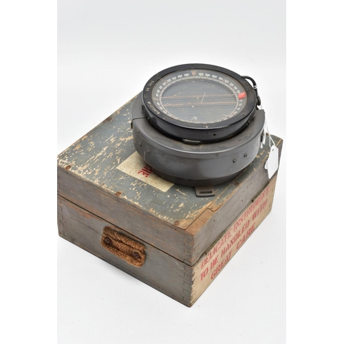 63 - A BOXED AIR MINISTRY LIQUID FILLED AIRCRAFT COMPASS, 1943 type P8 AM believed to have been used in t... 