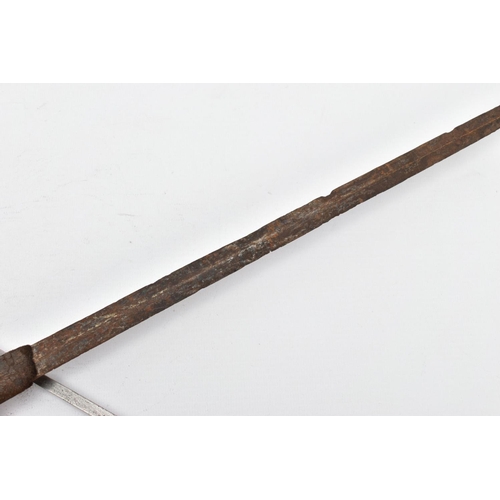 68 - AN EARLY 20TH CENTURY SWORD STICK, blade length approximately width 70cm, long umbrella style handle... 