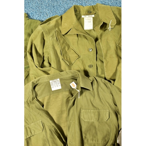 77 - A NUMBER OF MILITARY UNIFORM ITEMS to include, Post WWII 'Becker' Olive shirt, 'Wahler' 1987 dated M... 