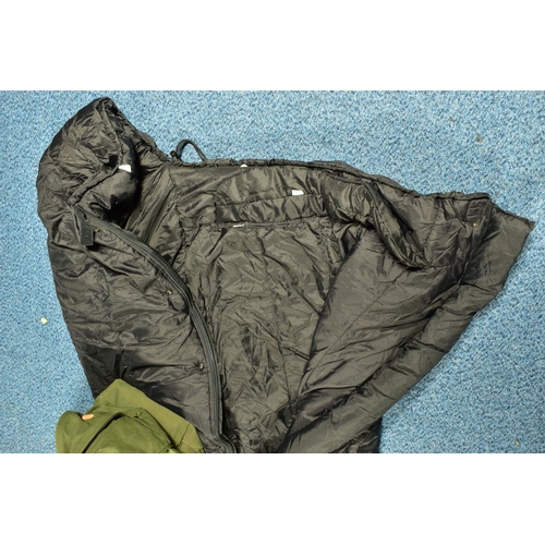 78 - A BLACK MILITARY STYLE MODULAR COLD WEATHER SLEEPING BAG contained in a drab olive Military Grip bag