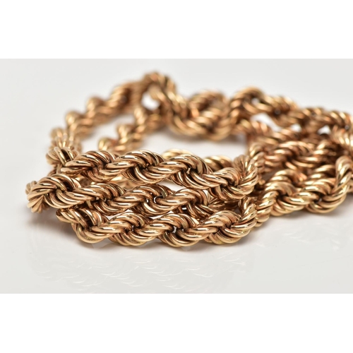 172 - A 9CT GOLD ROPE TWIST CHAIN, hollow rope twist chain, fitted with a spring clasp, hallmarked 9ct gol... 