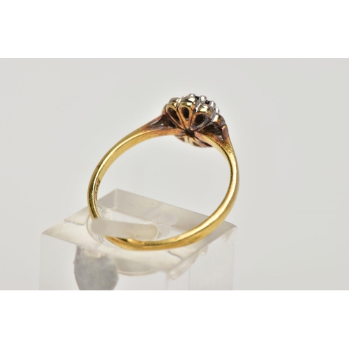 199 - AN 18CT GOLD SAPPHIRE AND DIAMOND CLUSTER RING, the central oval sapphire in a ten claw setting with... 