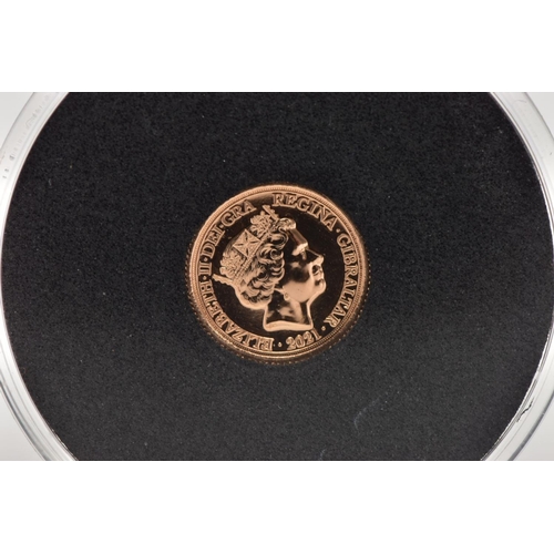 209 - A QUARTER SOVEREIGN, the Elizabeth II 2021 coin with George slaying a dragon to the reverse, approxi... 