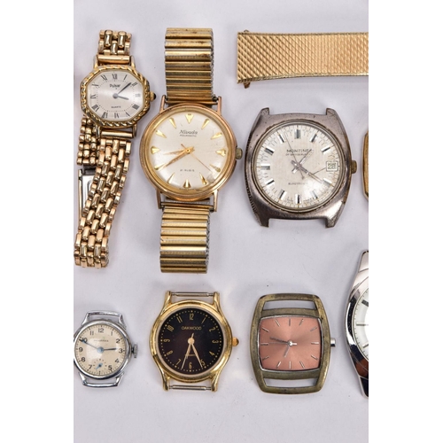 227 - A SELECTION OF WATCHES AND WATCH HEADS, to include Pulsar, Nivada, Aldo, Montine, Ingersoll etc., to... 