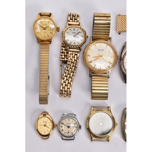 227 - A SELECTION OF WATCHES AND WATCH HEADS, to include Pulsar, Nivada, Aldo, Montine, Ingersoll etc., to... 