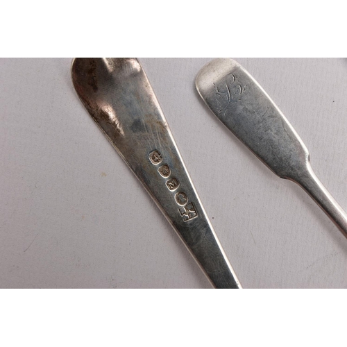 297 - A SELECTION OF SILVER SPOONS, to include a silver old English pattern tablespoon, engraved initials ... 