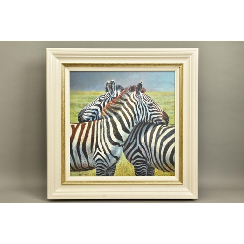 407 - TONY FORREST (BRITISH 1961) 'NEAREST & DEAREST' ZEBRAS IN AFRICA, signed limited edition print 51/19... 