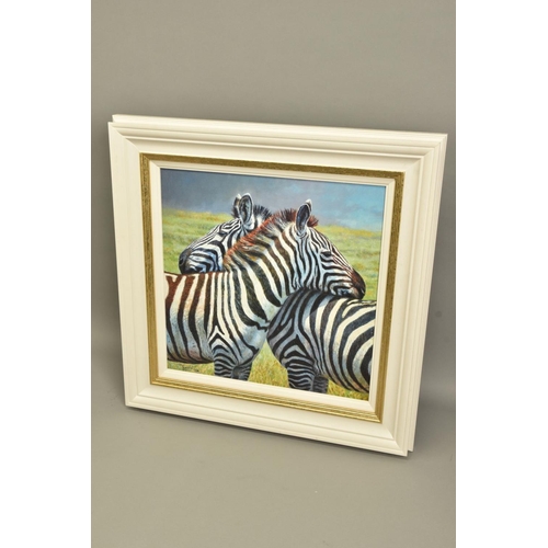 407 - TONY FORREST (BRITISH 1961) 'NEAREST & DEAREST' ZEBRAS IN AFRICA, signed limited edition print 51/19... 