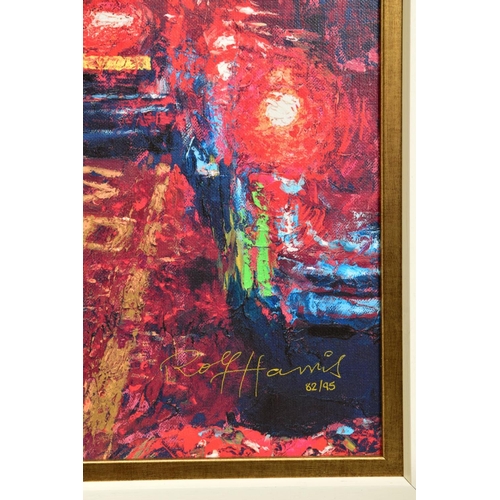 408 - ROLF HARRIS (AUSTRALIAN 1930) 'BUS STOP, HYDE PARK CORNER' signed limited edition print 82/95 with c... 