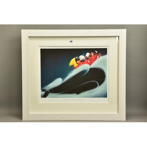 409 - DOUG HYDE (BRITISH 1972) 'A WHALE OF A TIME' DOGS AND A WHALE AT SEA, signed limited edition print 1... 