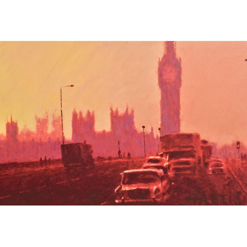 412 - ROLF HARRIS (AUSTRALIAN 1930) 'FIFTIES RUSH HOUR' LONDON CITYSCAPE, signed limited edition print, no... 