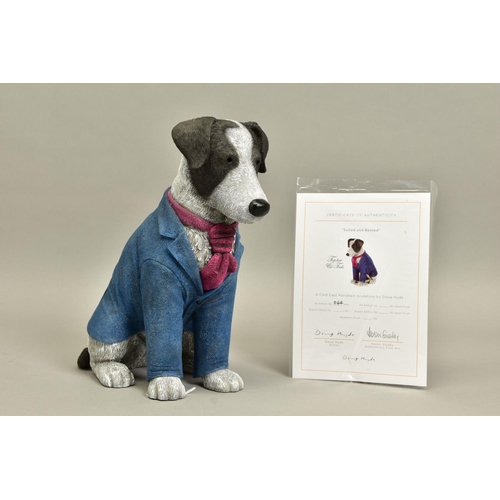 425 - DOUG HYDE (BRITISH 1972) 'SUITED AND BOOTED' limited edition sculpture of a dog 44/595 with certific... 