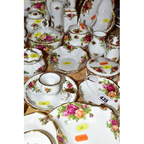 435 - APPROXIMATELY FIFTY PIECES OF ROYAL ALBERT OLD COUNTRY ROSES GIFTWARE, to include vases, (tallest 19... 