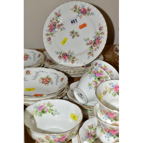 451 - THIRTY FOUR PIECES OF ROYAL ALBERT 'MOSS ROSE' AND 'TRANQUILITY' comprising six 'Tranquility' bowls ... 