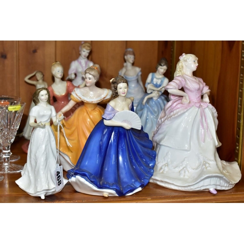 468 - NINE FIGURINES INCLUDING COALPORT 'LADIES OF FASHION' 'Donna', 'Madeleine' (second) and an unnamed f... 