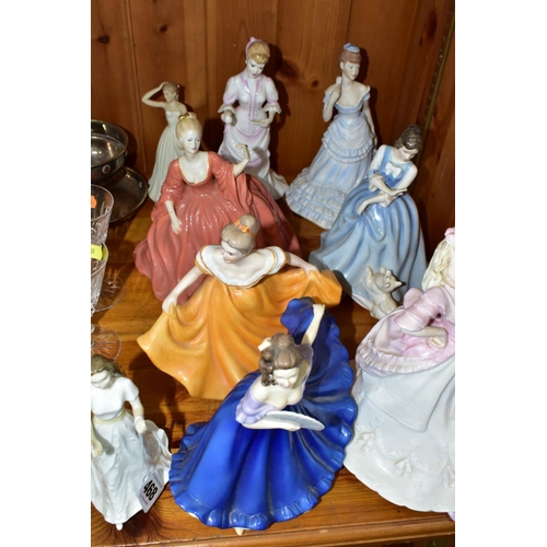 468 - NINE FIGURINES INCLUDING COALPORT 'LADIES OF FASHION' 'Donna', 'Madeleine' (second) and an unnamed f... 