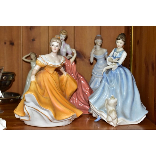 468 - NINE FIGURINES INCLUDING COALPORT 'LADIES OF FASHION' 'Donna', 'Madeleine' (second) and an unnamed f... 