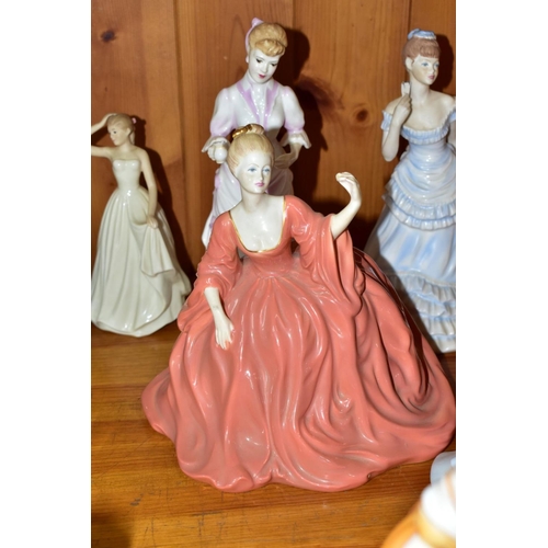 468 - NINE FIGURINES INCLUDING COALPORT 'LADIES OF FASHION' 'Donna', 'Madeleine' (second) and an unnamed f... 