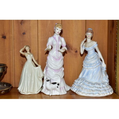 468 - NINE FIGURINES INCLUDING COALPORT 'LADIES OF FASHION' 'Donna', 'Madeleine' (second) and an unnamed f... 