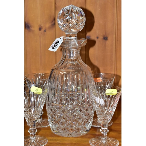 469 - WATERFORD CRYSTAL DECANTER, SIX GLASSES AND TWO TUMBLERS, decanter and glasses are in the 'Tramore' ... 