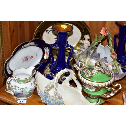 471 - A COLLECTION OF ASSORTED LATE 19TH AND 20TH CENTURY BRITISH AND CONTINENTAL CERAMICS, including a Sp... 