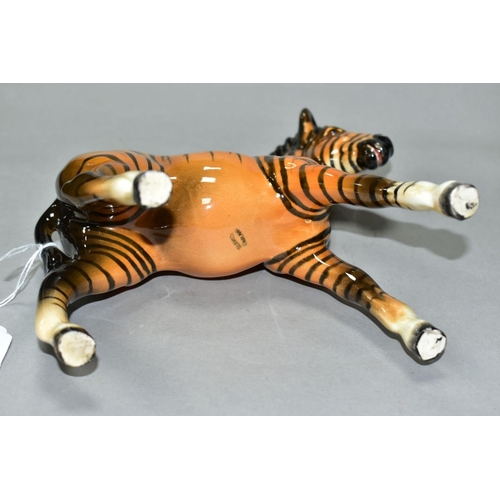 483 - A BESWICK ZEBRA, first version in tan colourway with black stripes, Model No 845A height 18.4cm (Con... 