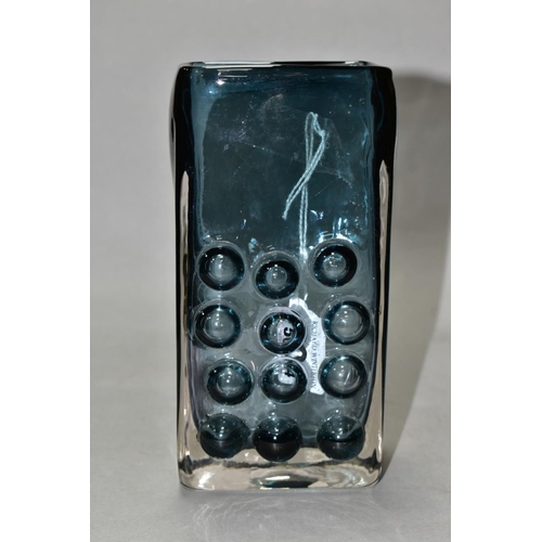 504 - A GEOFFREY BAXTER FOR WHITEFRIARS MOBILE PHONE SLAB VASE, shape No.9670, in indigo, height 16.5cm (c... 