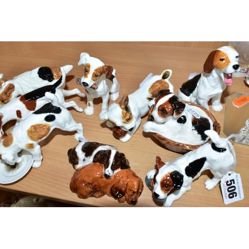 506 - TWELVE ROYAL DOULTON CHARACTER DOGS, comprising HN2586, HN2587 (extensive cracks), HN2554, HN2590, H... 