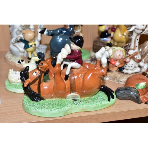 508 - SEVEN NORMAN THELWELL FIGURES BY ROYAL DOULTON AND BESWICK, comprising one Beswick figure 'Kick Star... 