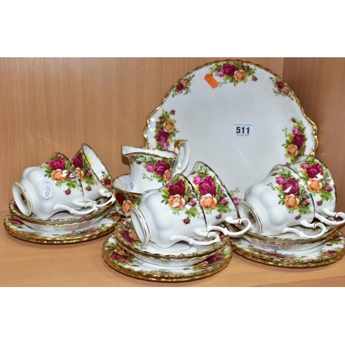 511 - ROYAL ALBERT 'OLD COUNTRY ROSES' TEAWARES, comprising cake/sandwich plate, milk jug, sugar bowl, six... 